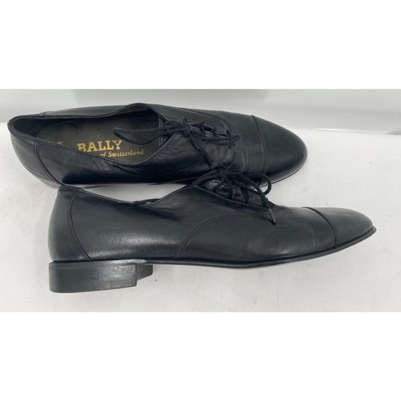 Bally Paloma Black Luxurious Leather Lace Up Oxford Cap Toe Dress Shoes Sz 10 E - Picture 5 of 12